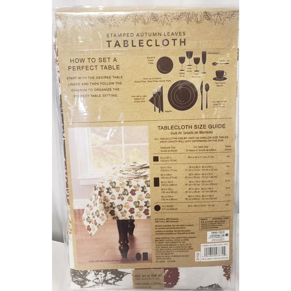 Printed Fabric Tablecloth,60